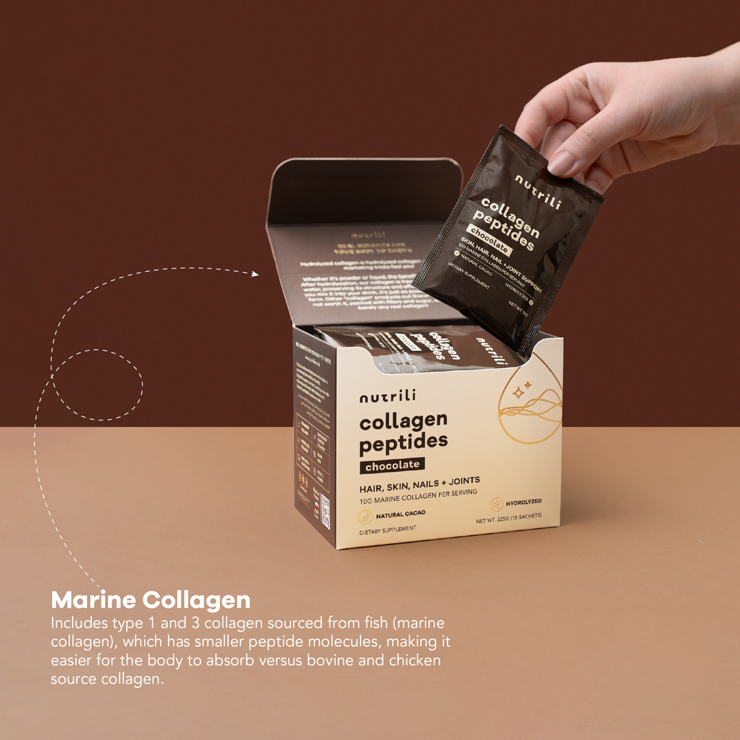 Nutrili collagen powder, chocolate flavor