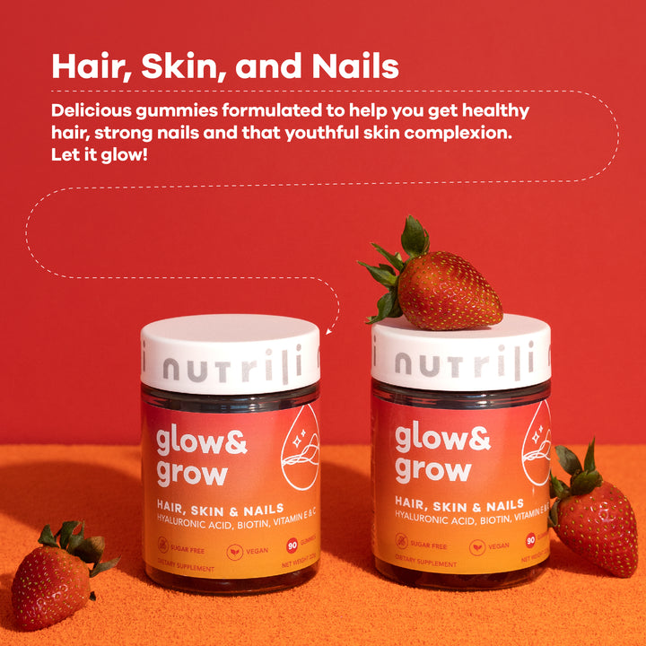 Nutrili nighttime gummies for healthy hair and clear skin