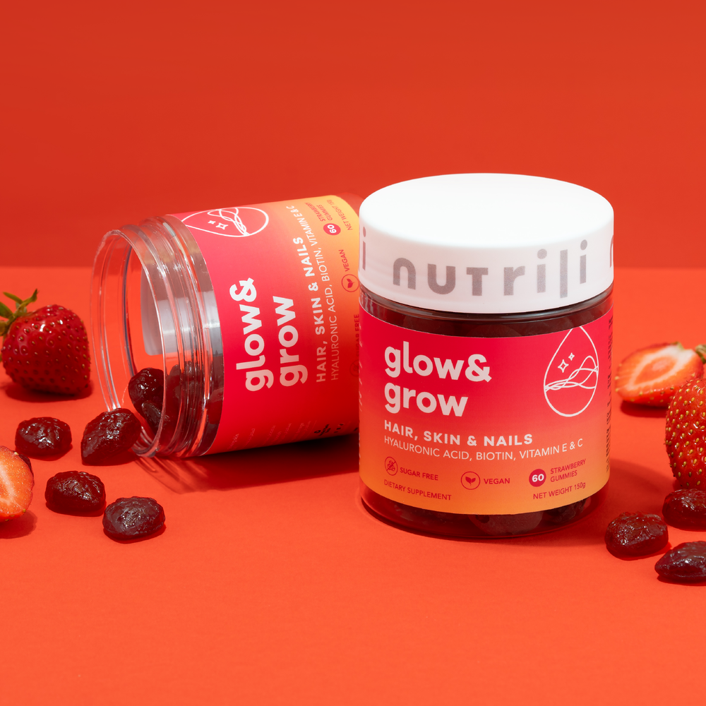 Beauty gummies for skin, hair, and nails in a bottle