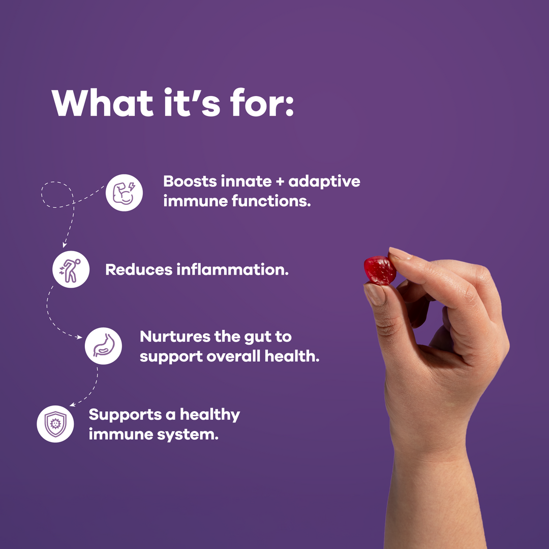 Bottle of gummy vitamins for immunity and health