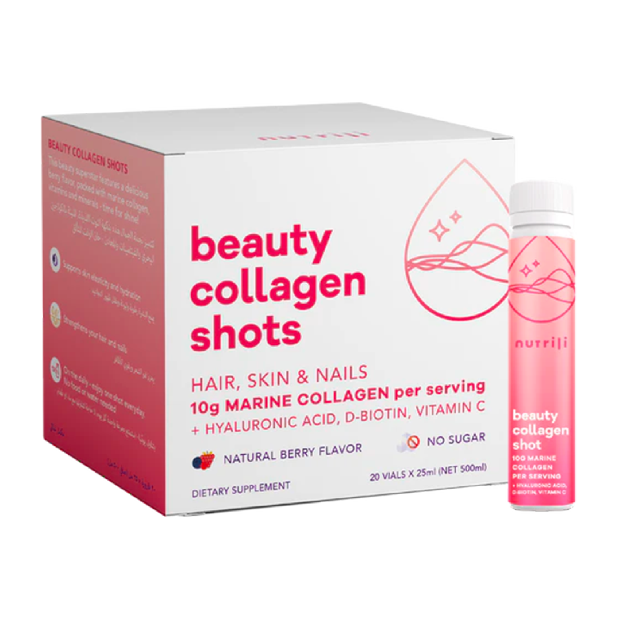 Collagen supplement for skin in liquid shot form