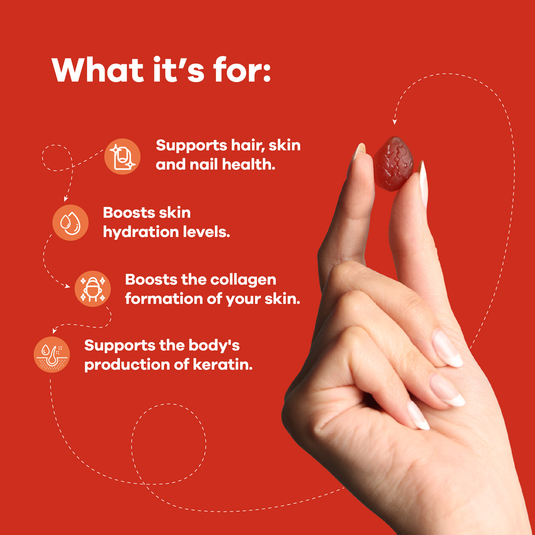 Sugar-free vitamin gummies for healthy hair and nails