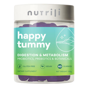 Happy Tummy Digestion & metabolism vegan Gummies with probiotics, prebiotics & botanicals