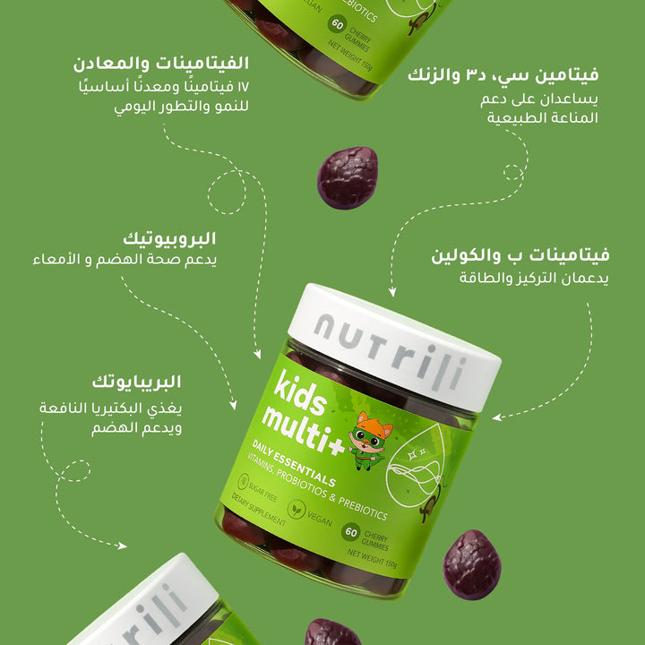 Key ingredients in Kids Multi+ daily gummy vitamins