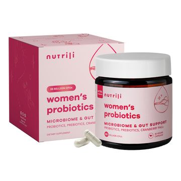 Women's prebiotic and probiotic supplement by Nutrili